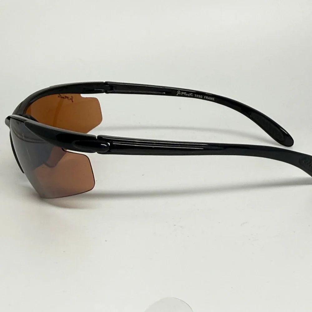 Ji Marti JM01‎ TR90 Frame Sport Sunglasses Black Amber Lenses Taiwan CE 21731